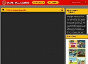 How basketballlegends.fun looks like on a tablet such as an iPad.