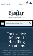 How bastiansolutions.com looks like on a mobile device such as an iPhone.