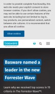 How basware.com looks like on a mobile device such as an iPhone.