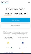 How batch.com looks like on a mobile device such as an iPhone.