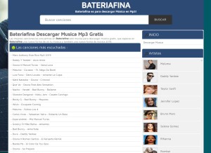 How bateriafina.tk looks like on a tablet such as an iPad.