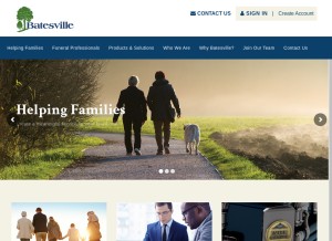 How batesville.com looks like on a tablet such as an iPad.