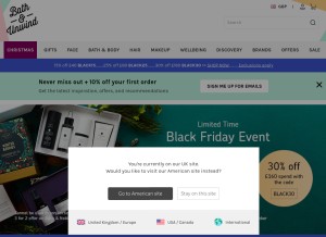 How bathandunwind.com looks like on a tablet such as an iPad.