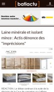 How batiactu.com looks like on a mobile device such as an iPhone.