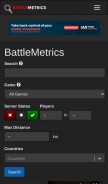 How battlemetrics.com looks like on a mobile device such as an iPhone.