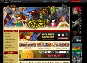 How battleon.com looks like on a tablet such as an iPad.