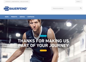 How bauerfeind.com looks like on a tablet such as an iPad.