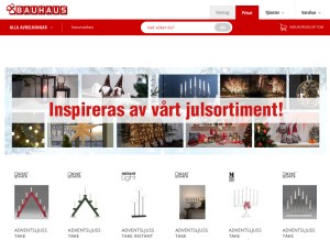 How bauhaus.se looks like on a tablet such as an iPad.