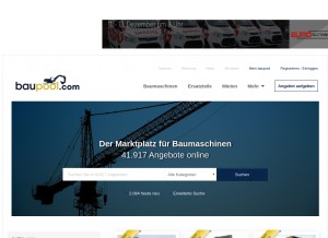 How baupool.com looks like on a tablet such as an iPad.