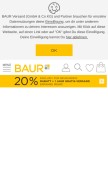 How baur.de looks like on a mobile device such as an iPhone.