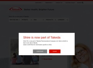How baxalta.com looks like on a tablet such as an iPad.