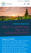 How bayer.biz looks like on a mobile device such as an iPhone.