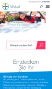 How bayer.de looks like on a mobile device such as an iPhone.