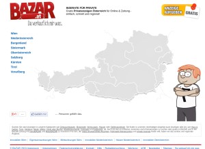 How bazar.at looks like on a tablet such as an iPad.