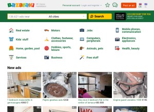 How bazaraki.com looks like on a tablet such as an iPad.