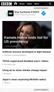 How bbc.in looks like on a mobile device such as an iPhone.
