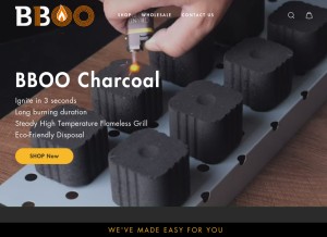 How bboocharcoal.com.au looks like on a tablet such as an iPad.
