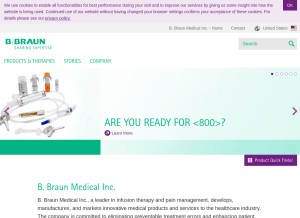 How bbraunusa.com looks like on a tablet such as an iPad.