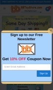 How bbtoystore.com looks like on a mobile device such as an iPhone.