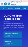 How bcbsil.com looks like on a mobile device such as an iPhone.