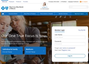 How bcbsil.com looks like on a tablet such as an iPad.