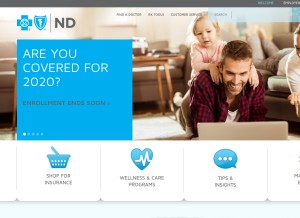 How bcbsnd.com looks like on a tablet such as an iPad.