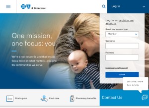 How bcbst.com looks like on a tablet such as an iPad.