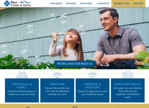 How bcidaho.com looks like on a tablet such as an iPad.
