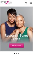 How bcrf.org looks like on a mobile device such as an iPhone.