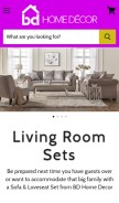 How bdhomedecor.com looks like on a mobile device such as an iPhone.