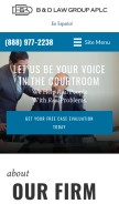 How bdinjurylawgroup.com looks like on a mobile device such as an iPhone.