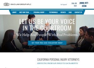 How bdinjurylawgroup.com looks like on a tablet such as an iPad.