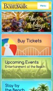 How beachboardwalk.com looks like on a mobile device such as an iPhone.