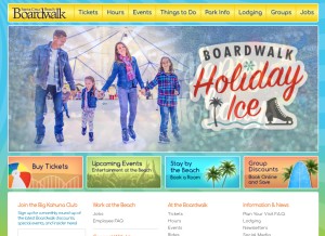 How beachboardwalk.com looks like on a tablet such as an iPad.
