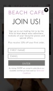 How beachcafe.com looks like on a mobile device such as an iPhone.