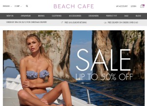 How beachcafe.com looks like on a tablet such as an iPad.