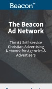 How beaconads.com looks like on a mobile device such as an iPhone.