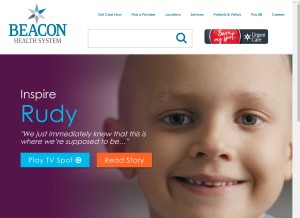 How beaconhealthsystem.org looks like on a tablet such as an iPad.