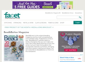 How beadandbutton.com looks like on a tablet such as an iPad.