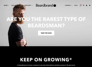 How beardbrand.com looks like on a tablet such as an iPad.