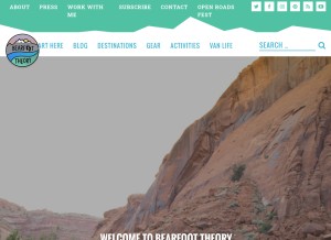How bearfoottheory.com looks like on a tablet such as an iPad.