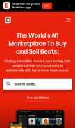 How beatstars.com looks like on a mobile device such as an iPhone.