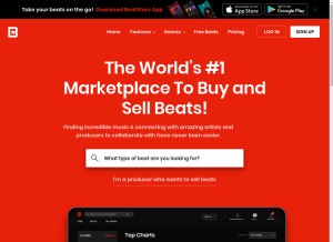 How beatstars.com looks like on a tablet such as an iPad.