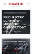 How beautifullife.info looks like on a mobile device such as an iPhone.