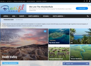 How beautifulworld.com looks like on a tablet such as an iPad.