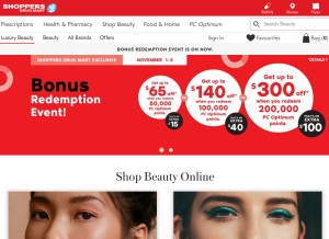 How beautyboutique.ca looks like on a tablet such as an iPad.