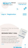 How beautydermal.com looks like on a mobile device such as an iPhone.