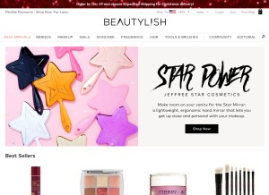 How beautylish.com looks like on a tablet such as an iPad.