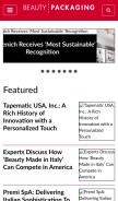 How beautypackaging.com looks like on a mobile device such as an iPhone.