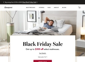 How beautyrest.com looks like on a tablet such as an iPad.